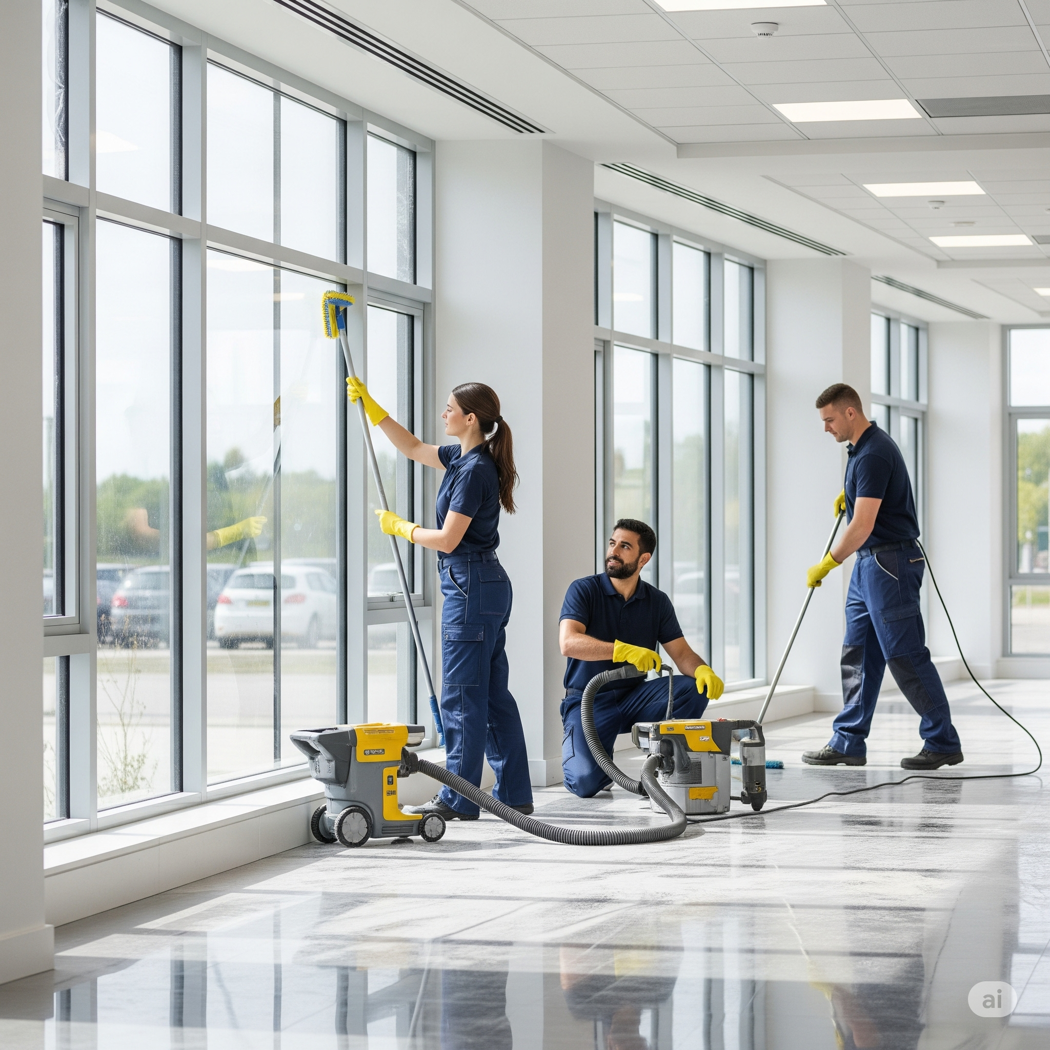 Ambiente de escritório limpo e organizado pela equipa da KNO Clean.